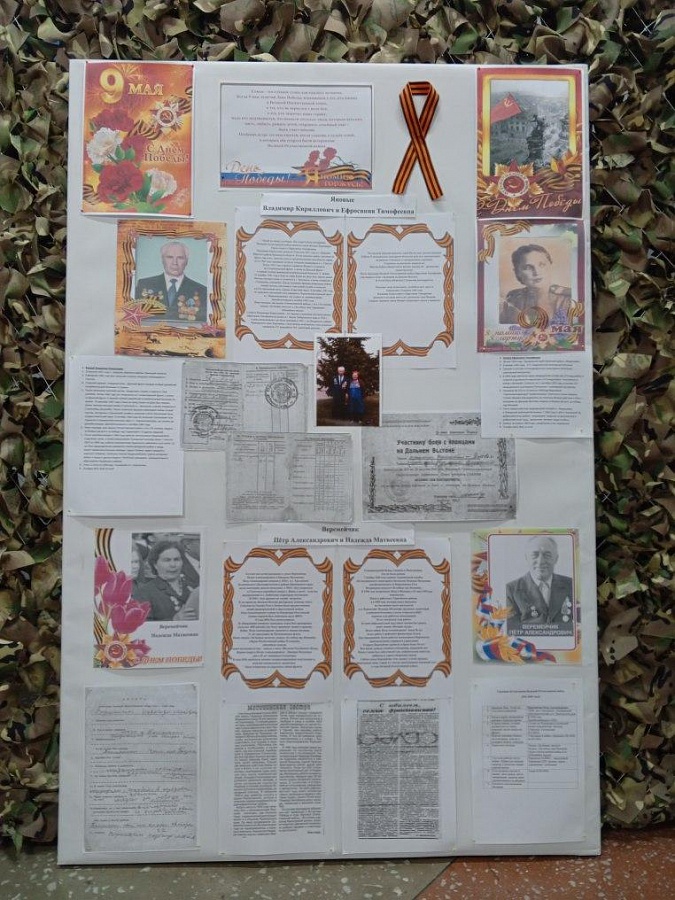 Выставка к 79-летию Победы о семьях участников Великой Отечественной войны
